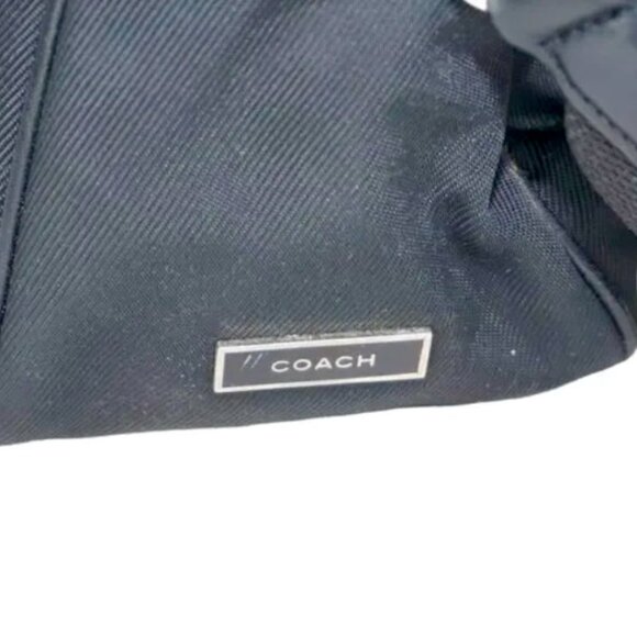 COACH KIJ-7435 Rare 1980's Black Twill and Leather Crossbody Bag - Picture 4 of 16